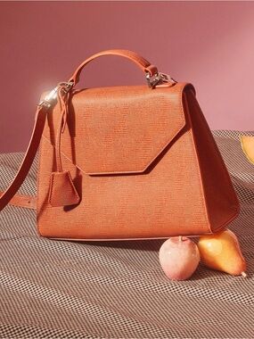 Quince Structured Top-Handle Satchel in Orange